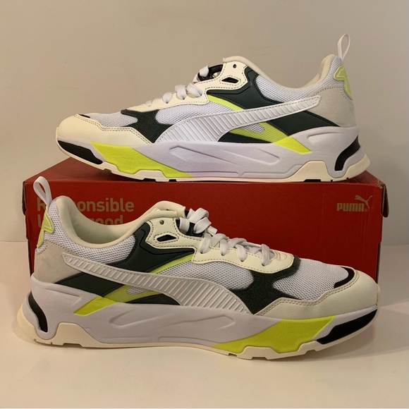 👟 [BRAND NEW] PUMA TRINITY WHITE LIME SHEEN MENS SHOES SIZE 14 SNEAKERS 👟 - Picture 7 of 12